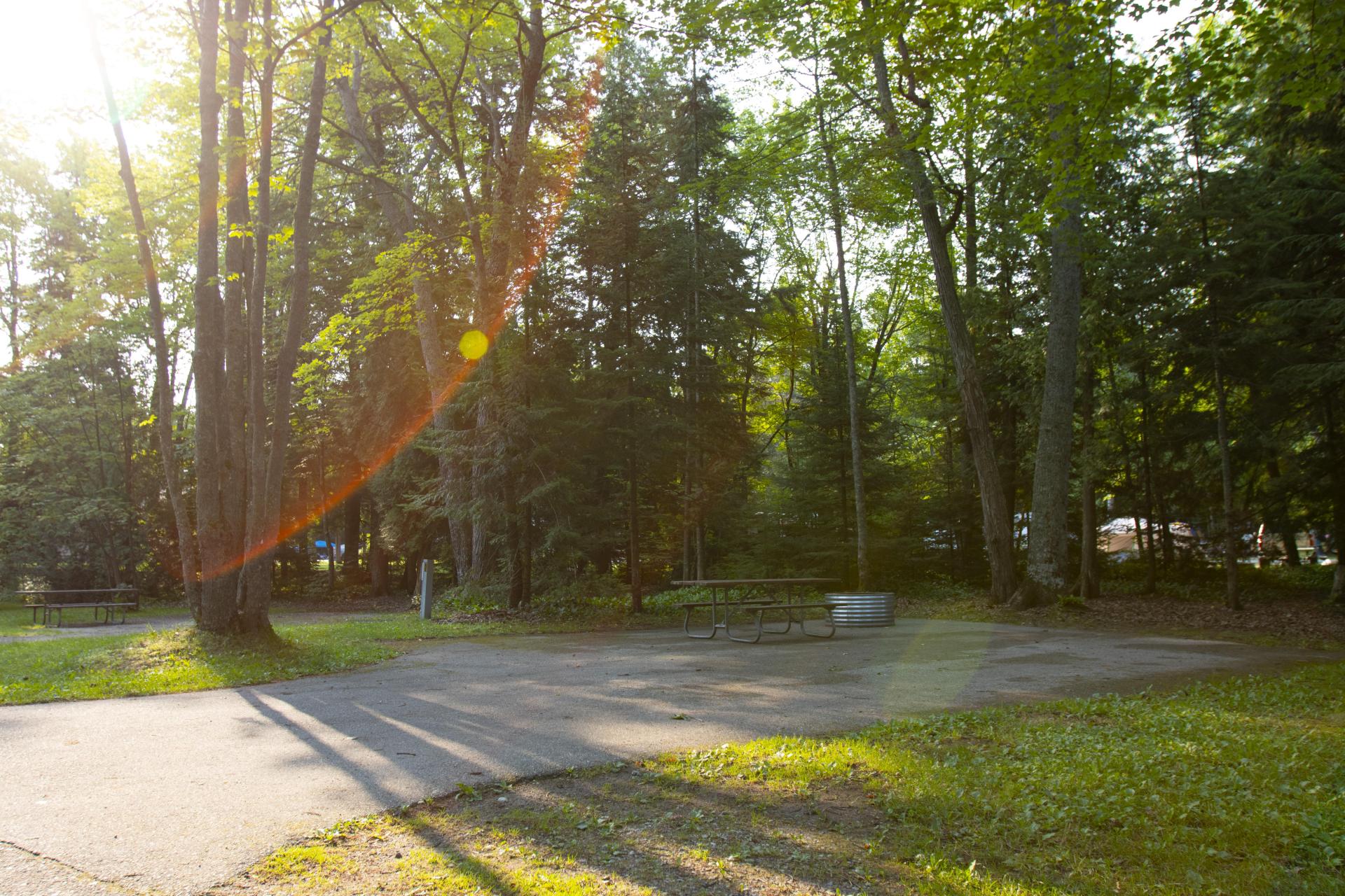 An ADA-compliant site at Rivermouth Campground offers accessible camping near the Tahquamenon River.